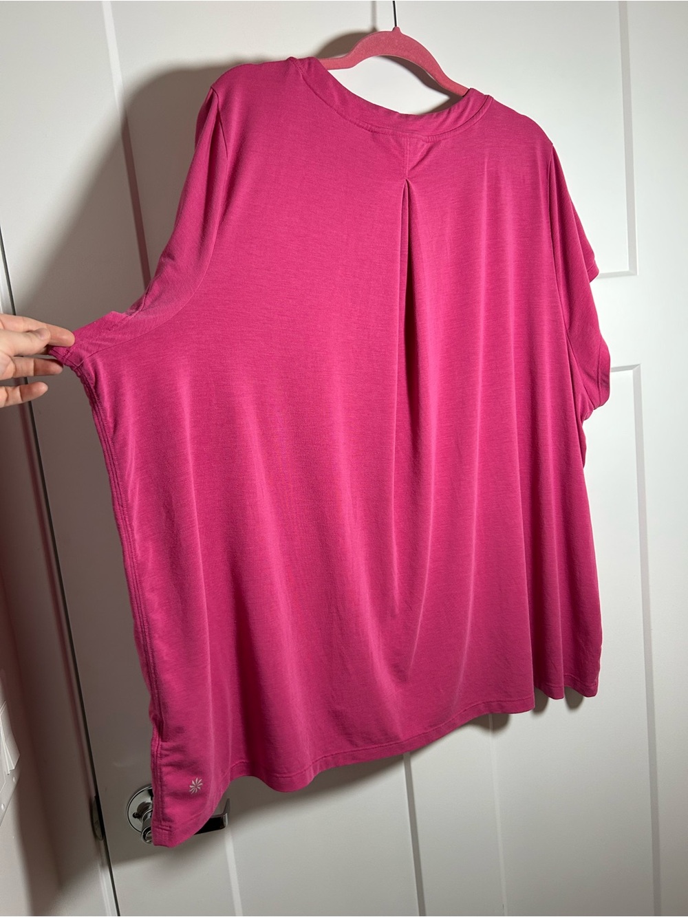 Athleta Short Sleeve Scoop Neck Top - Fuchsia Pink plus size 2X - Picture 5 of 10